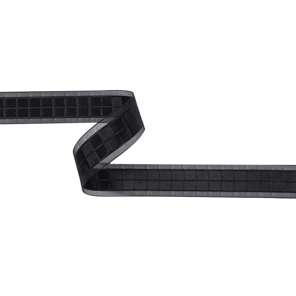 Black Squares and Sheer Borders Ribbon - 1" Black Squares and Sheer Borders Ribbon - 1"