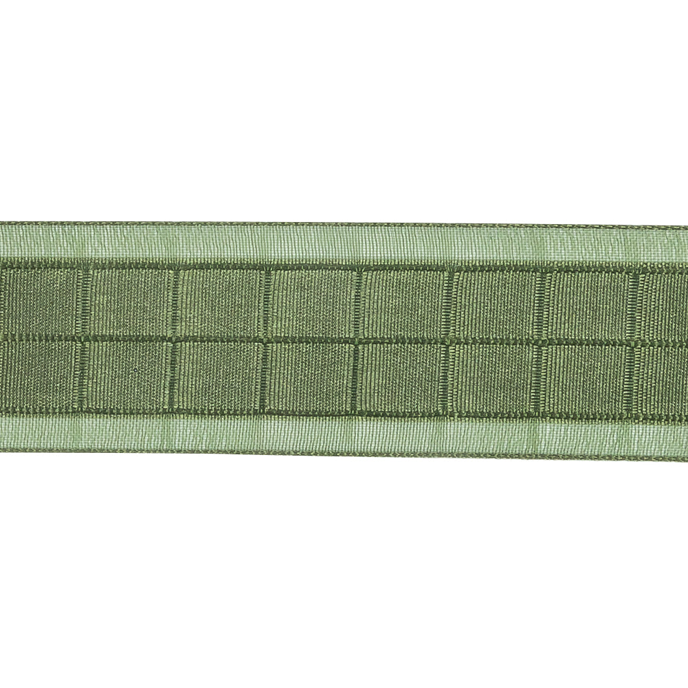 Moss Squares and Sheer Borders Ribbon - 1" Detail Moss Squares and Sheer Borders Ribbon - 1" Detail