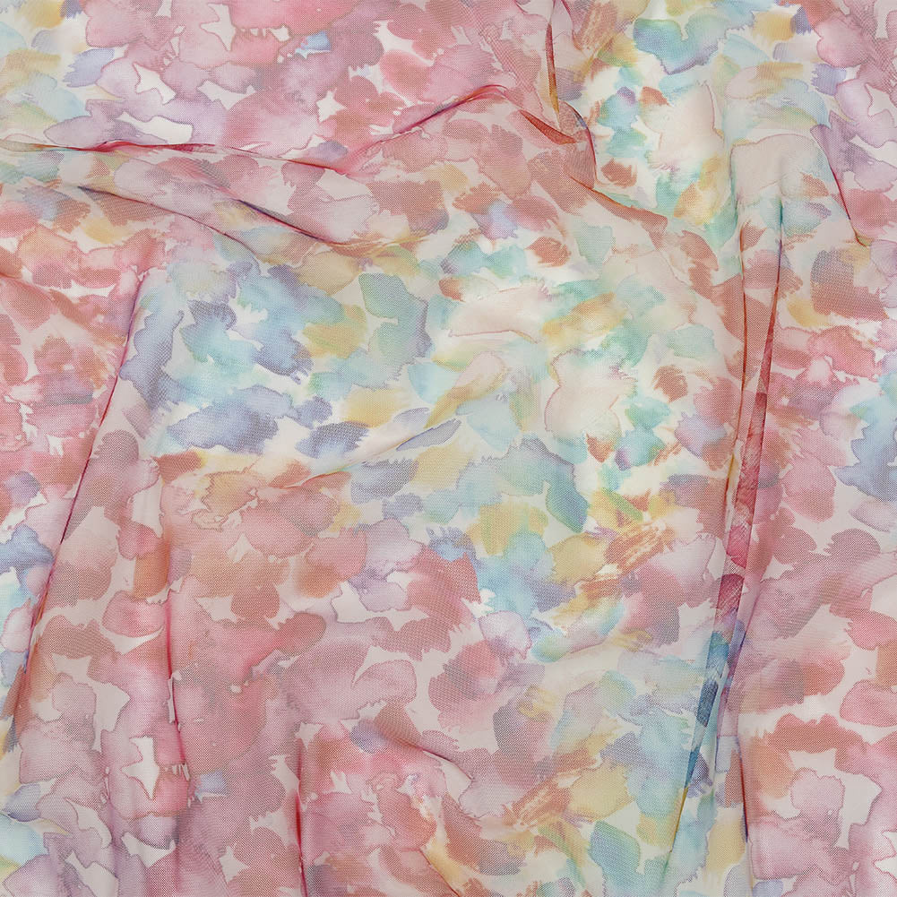 Rainbow Petals Watercolor Printed Tulle Rainbow Petals Watercolor Printed Tulle
