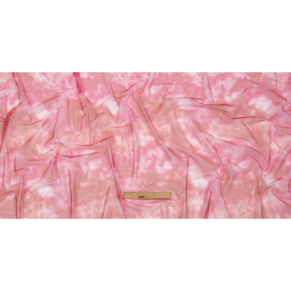 Pink and Red Abstract Watercolor Printed Tulle Pink and Red Abstract Watercolor Printed Tulle