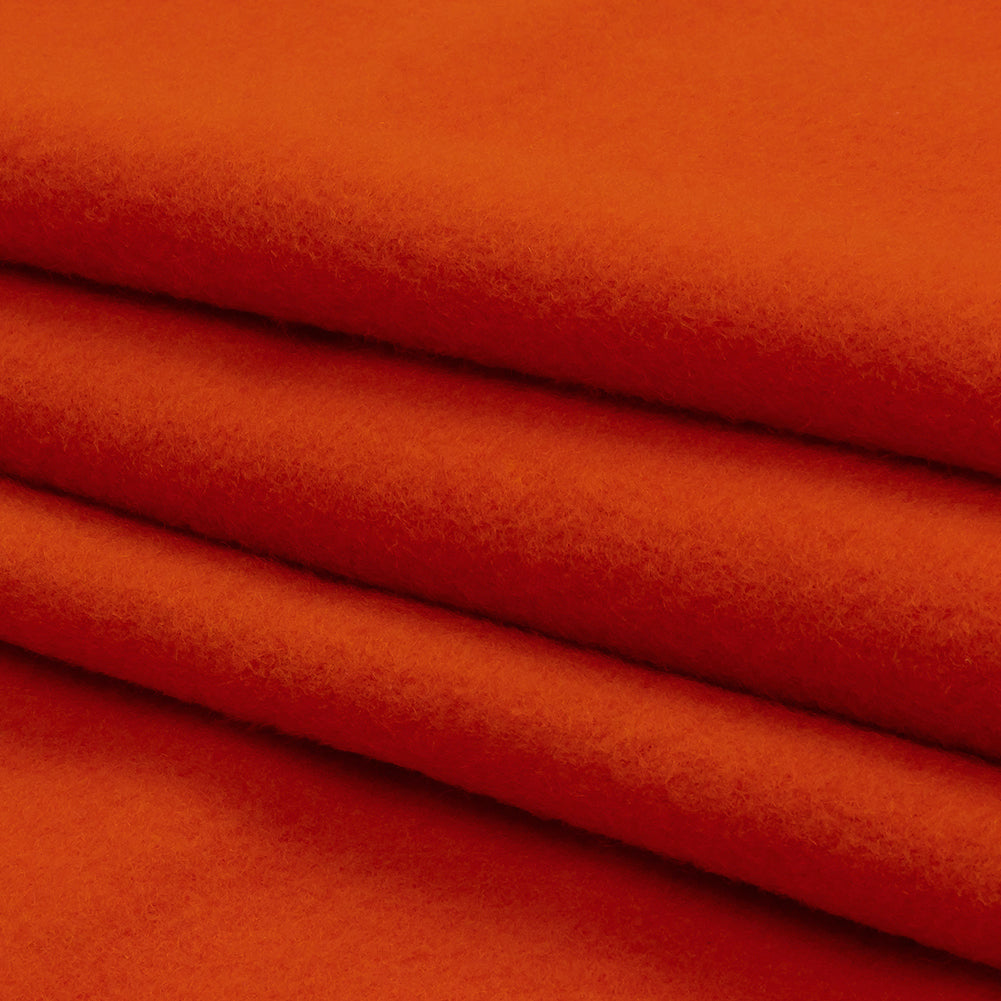 Wool and Cashmere Coating Made in Italy - Red Orange - Alberini Collection Wool and Cashmere Coating Made in Italy - Red Orange - Alberini Collection