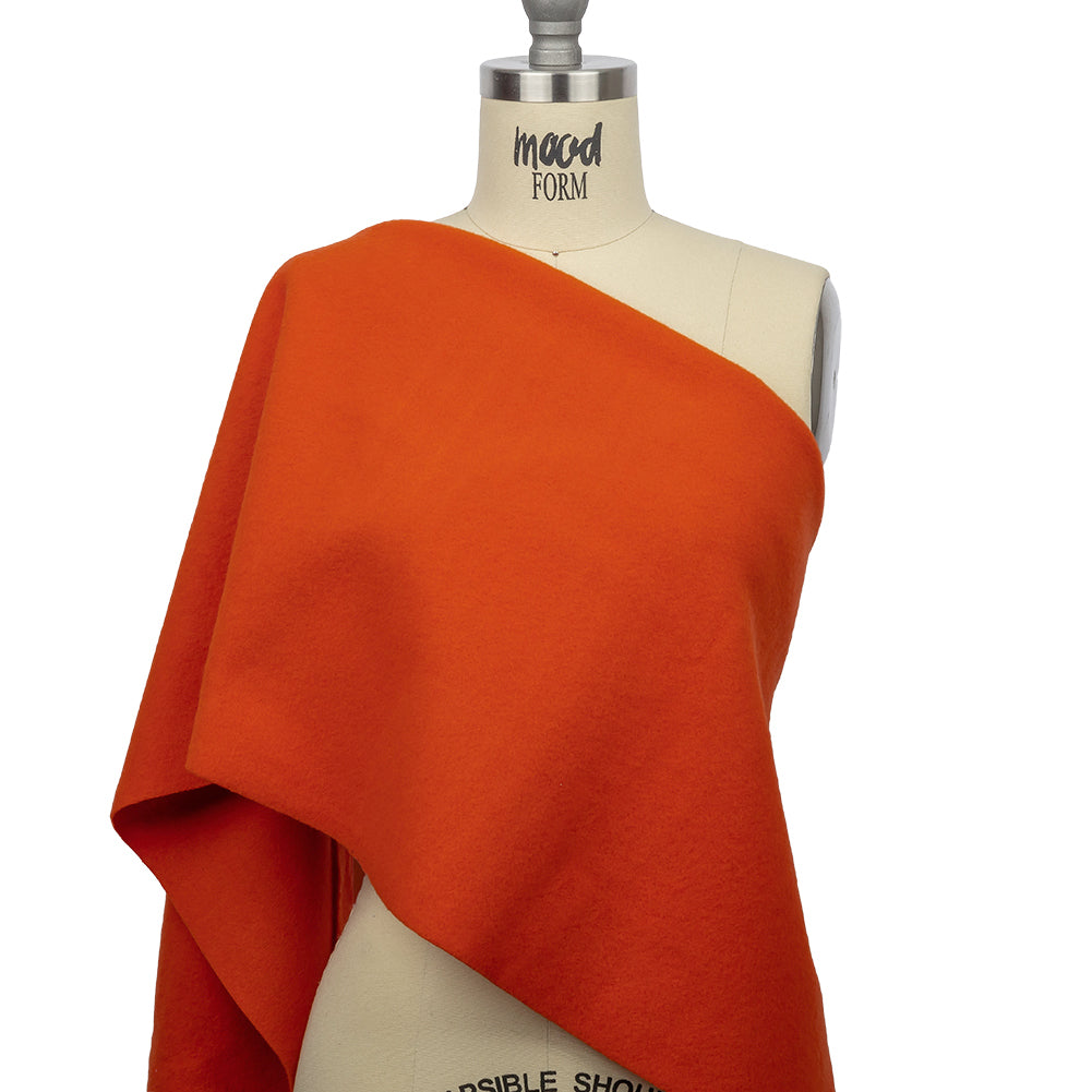 Wool and Cashmere Coating Made in Italy - Red Orange - Alberini Collection Wool and Cashmere Coating Made in Italy - Red Orange - Alberini Collection