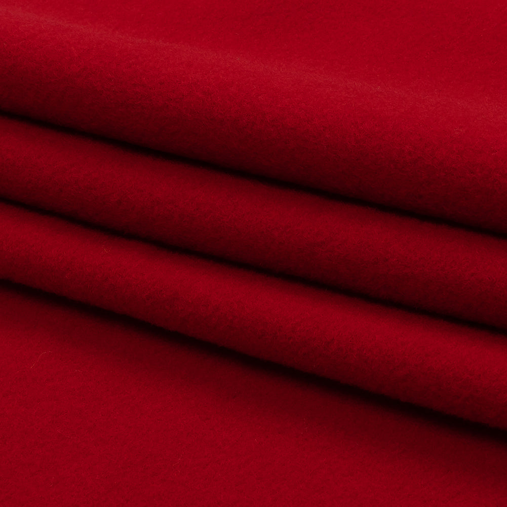 Wool and Cashmere Coating Made in Italy - Poppy Red - Alberini Collection Wool and Cashmere Coating Made in Italy - Poppy Red - Alberini Collection