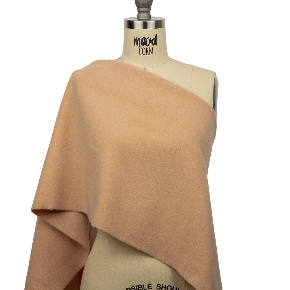 Wool and Cashmere Coating Made in Italy - Beige - Alberini Collection Wool and Cashmere Coating Made in Italy - Beige - Alberini Collection