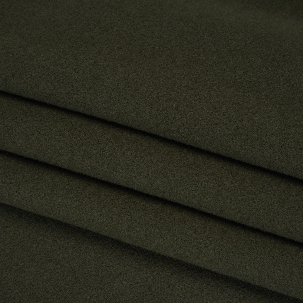 Wool and Cashmere Coating Made in Italy - Olive - Alberini Collection Folded Wool and Cashmere Coating Made in Italy - Olive - Alberini Collection Folded