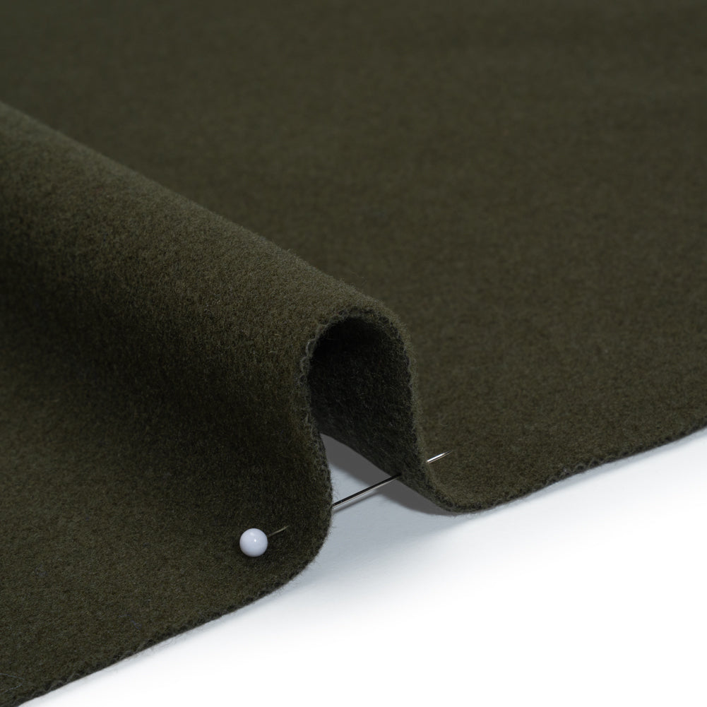 Wool and Cashmere Coating Made in Italy - Olive - Alberini Collection Detail Wool and Cashmere Coating Made in Italy - Olive - Alberini Collection Detail
