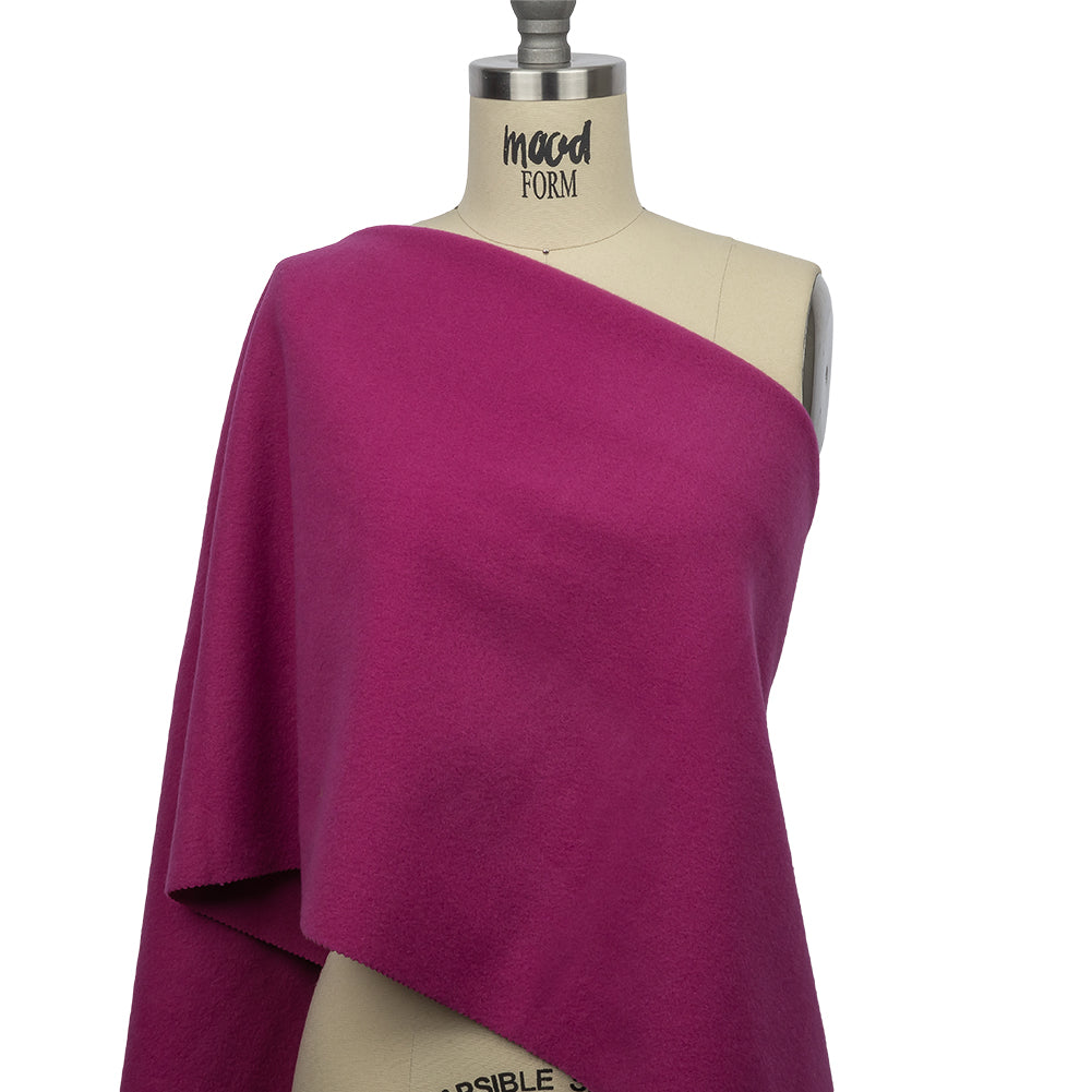 Wool and Cashmere Coating Made in Italy - Rose Violet - Alberini Collection Wool and Cashmere Coating Made in Italy - Rose Violet - Alberini Collection