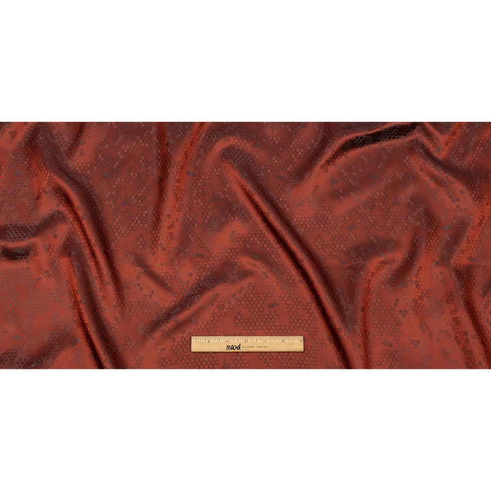 Burnt Orange Tonal Bee Hive Jacquard Lining Full Burnt Orange Tonal Bee Hive Jacquard Lining Full