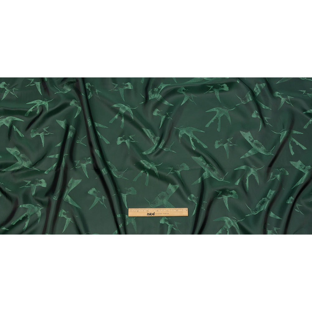 Hummingbirds Jacquard Lining - Hunter Green Tonal Hummingbirds Jacquard Lining - Hunter Green Tonal
