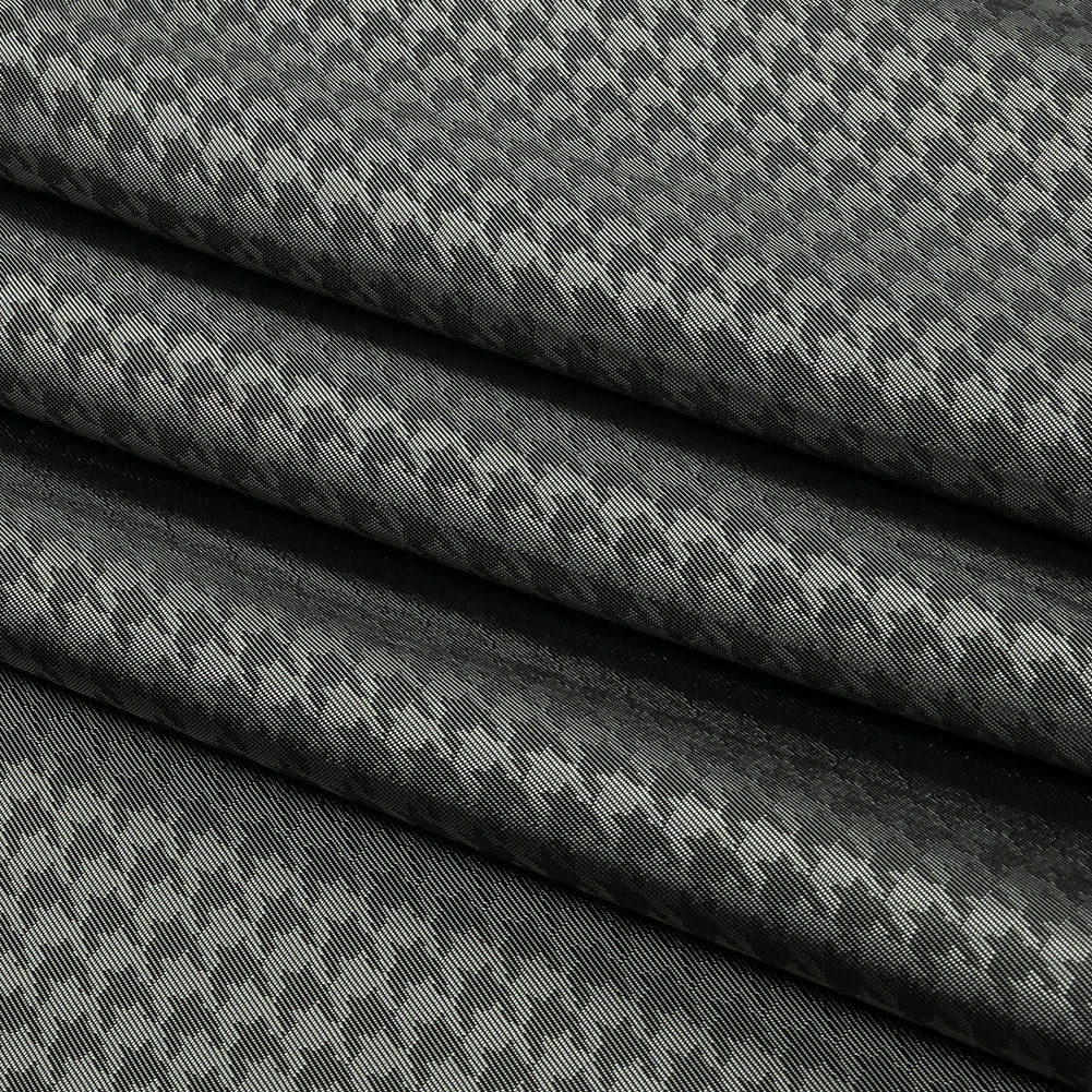 Houndstooth Jacquard Lining - Gray and Charcoal Bi-Color Houndstooth Jacquard Lining - Gray and Charcoal Bi-Color