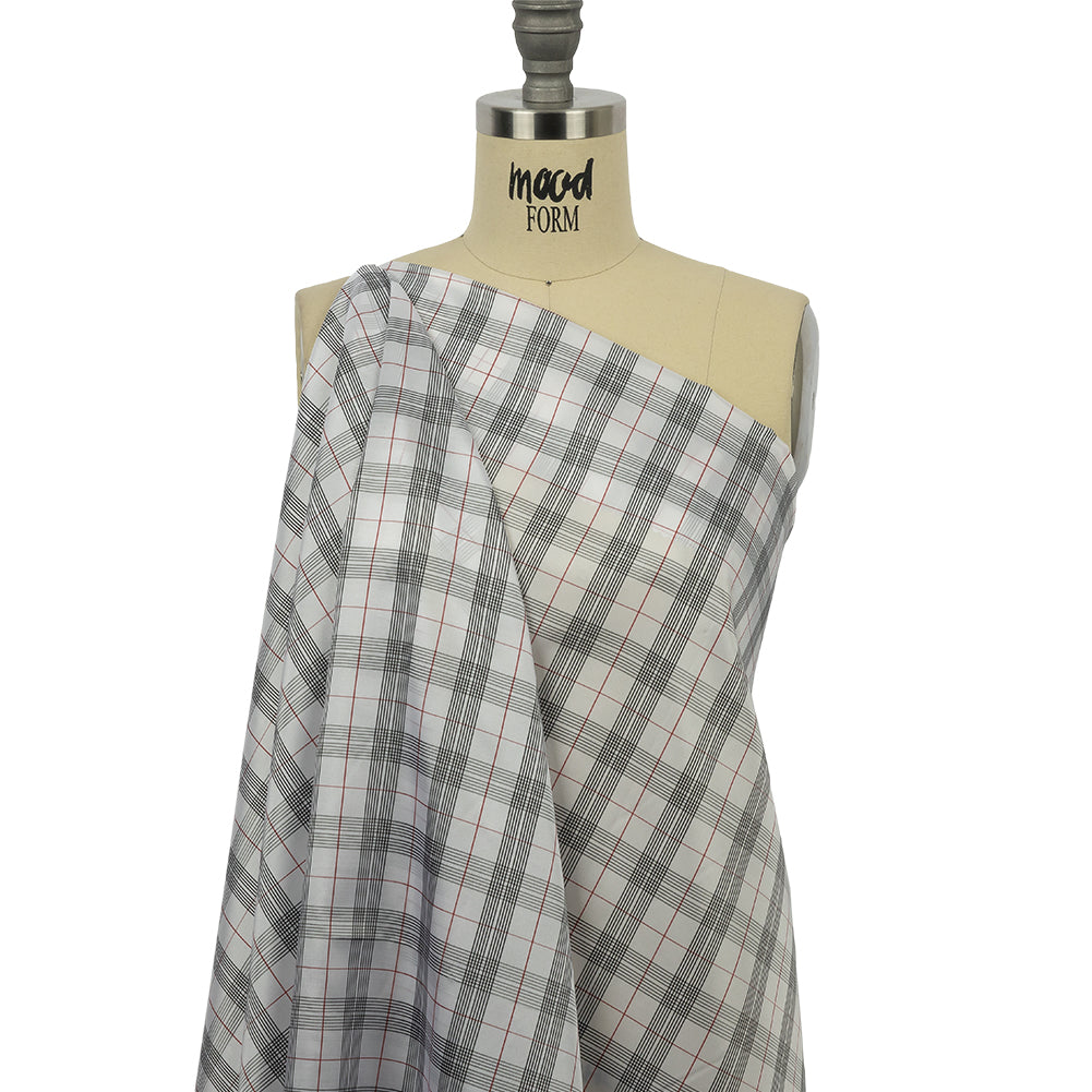 White, Black and Red Plaid Lining - Drape White, Black and Red Plaid Lining - Drape