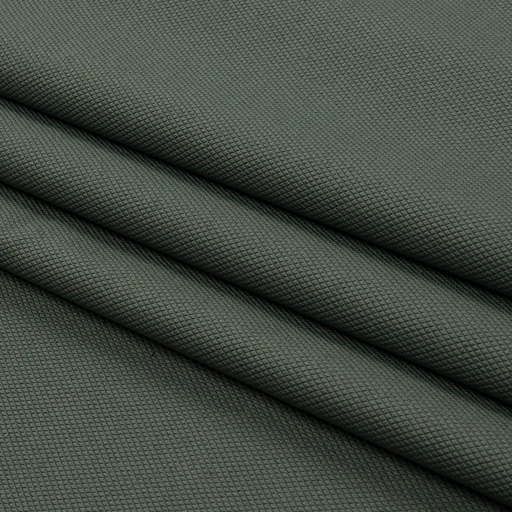 Olive Diamond Stretch Polyester Pique Full Olive Diamond Stretch Polyester Pique Full