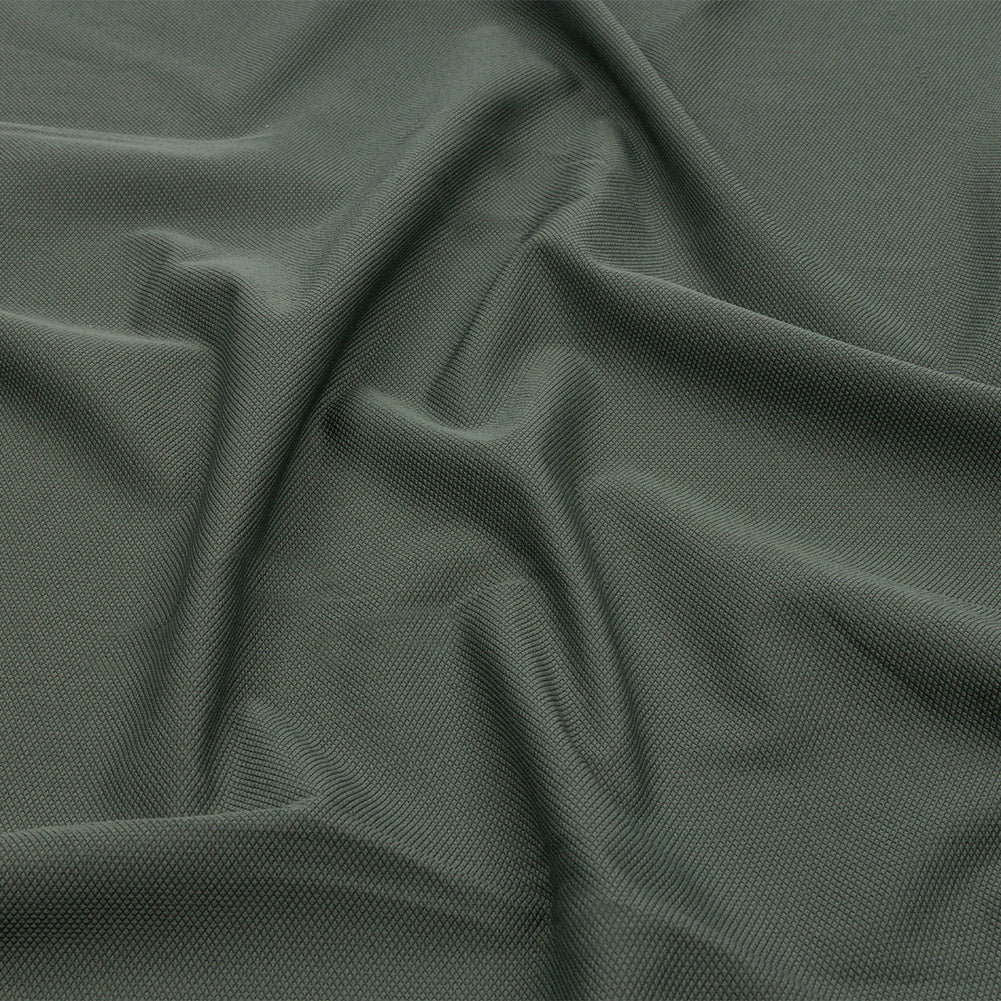 Olive Diamond Stretch Polyester Pique Olive Diamond Stretch Polyester Pique