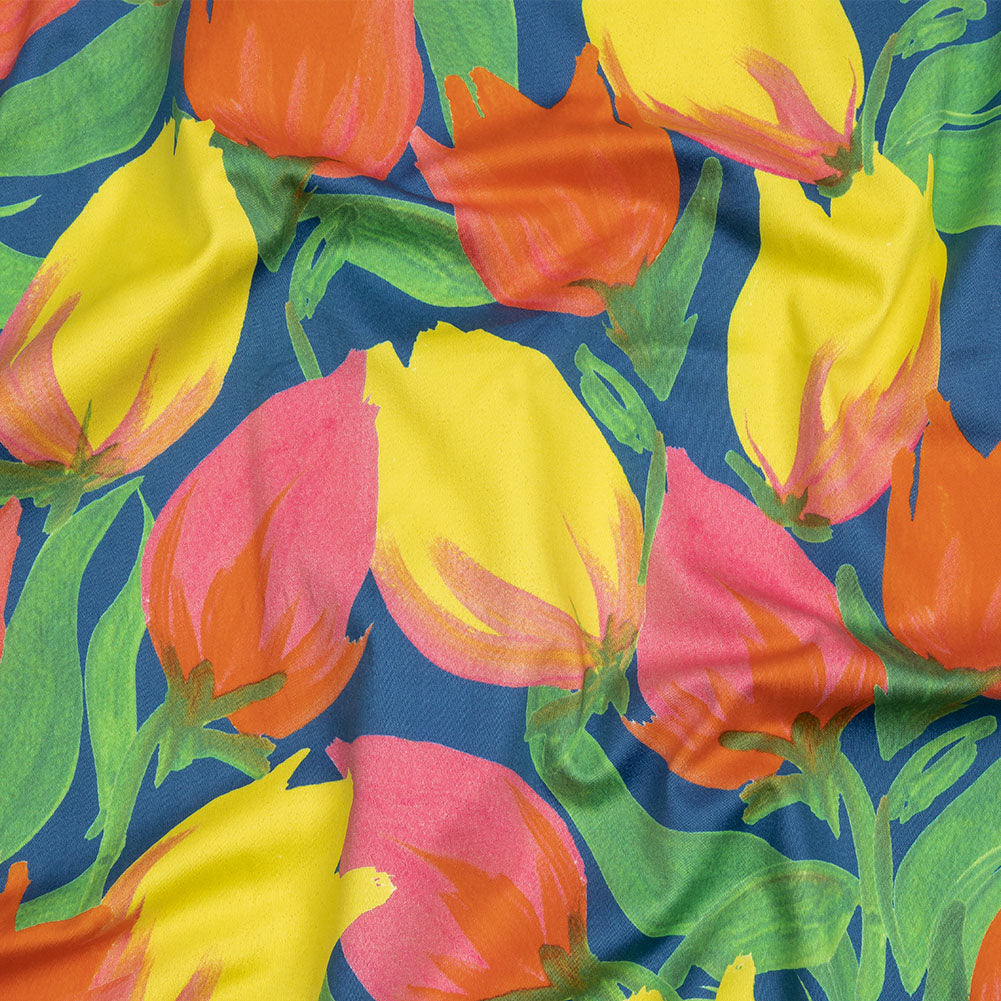 Mood Exclusive Blue Keukenhof Stretch Cotton Sateen Mood Exclusive Blue Keukenhof Stretch Cotton Sateen