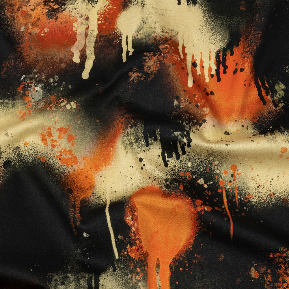 Mood Exclusive Orange Street Art Splash Stretch Cotton Sateen Mood Exclusive Orange Street Art Splash Stretch Cotton Sateen