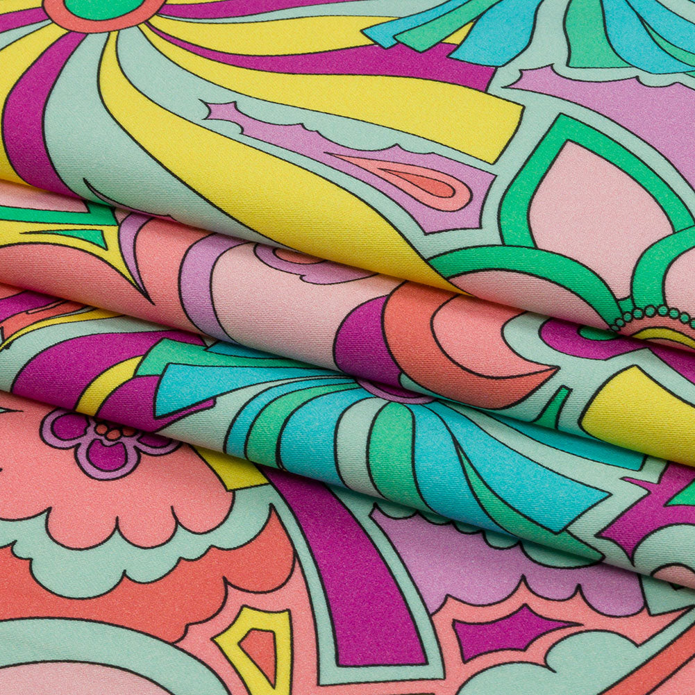 Stretch Cotton Sateen - Blue and Purple Floral - Holy Grail Print - Mood Exclusive Groove Collection Stretch Cotton Sateen - Blue and Purple Floral - Holy Grail Print - Mood Exclusive Groove Collection