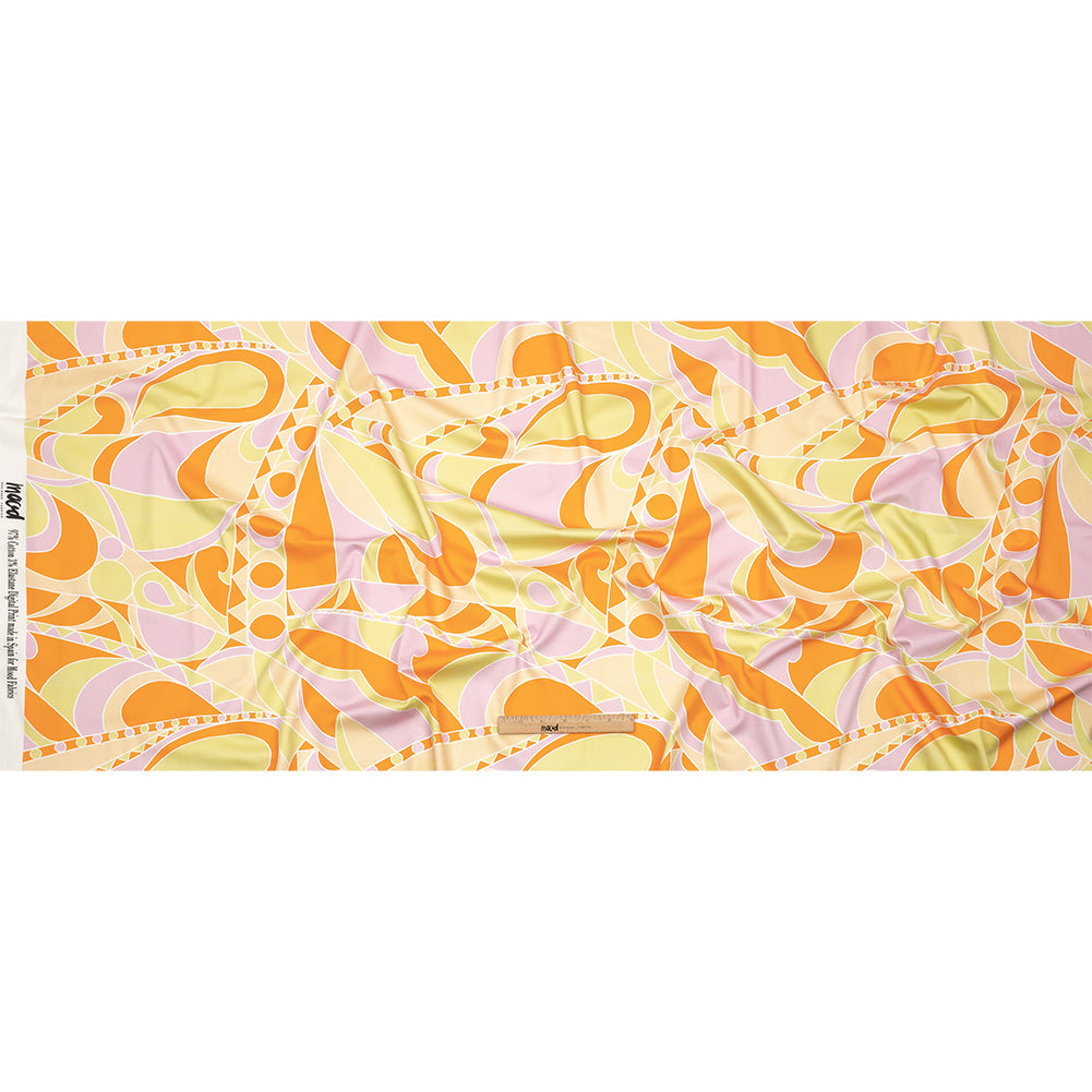 Stretch Cotton Sateen - Orange, Green and Purple Abstract - All Summer Long Print - Mood Exclusive Groove Collection - Full Stretch Cotton Sateen - Orange, Green and Purple Abstract - All Summer Long Print - Mood Exclusive Groove Collection - Full