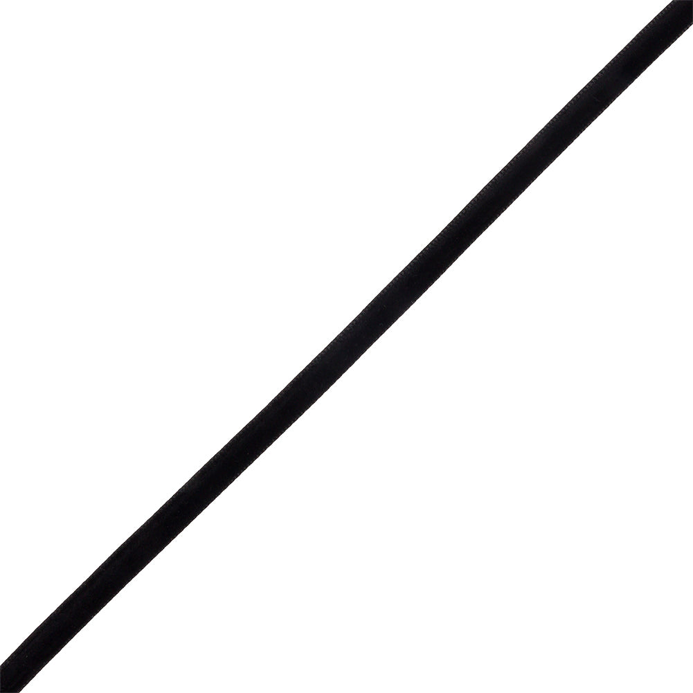 Japanese Black Rayon Velvet Ribbon - 0.25" Japanese Black Rayon Velvet Ribbon - 0.25"