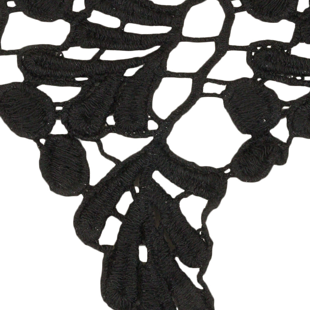 Black Leaves and Berries Lace Trim - 5" Detail Black Leaves and Berries Lace Trim - 5" Detail