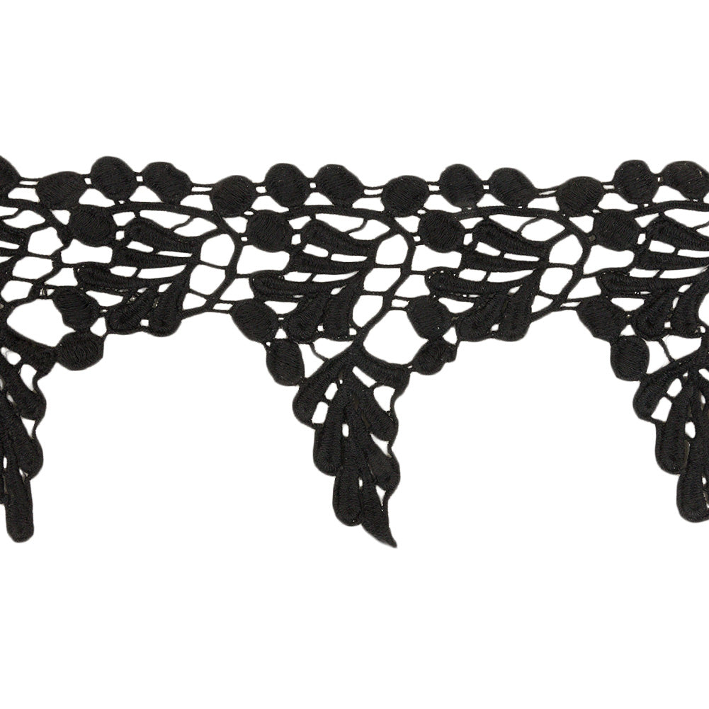 Black Leaves and Berries Lace Trim - 5" Black Leaves and Berries Lace Trim - 5"