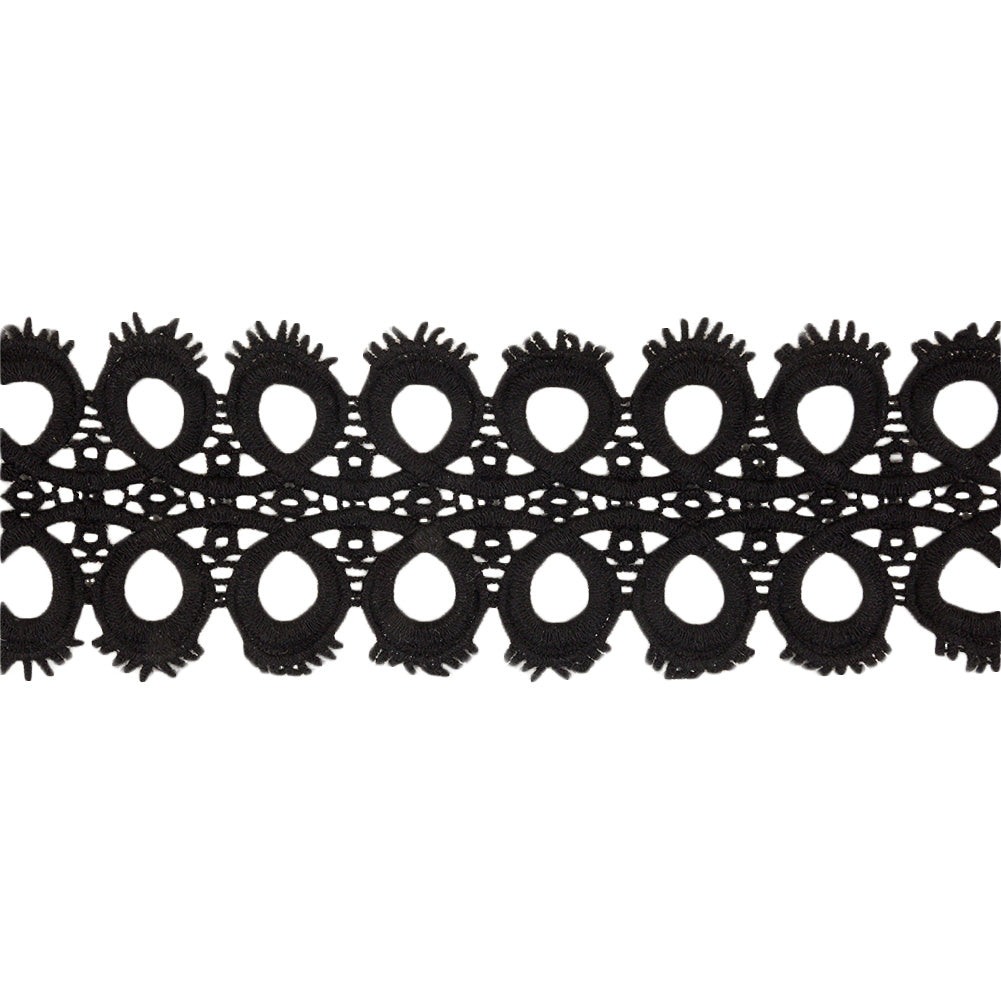 Black Circles and Loop de Loops Lace Trim - 3" Black Circles and Loop de Loops Lace Trim - 3"