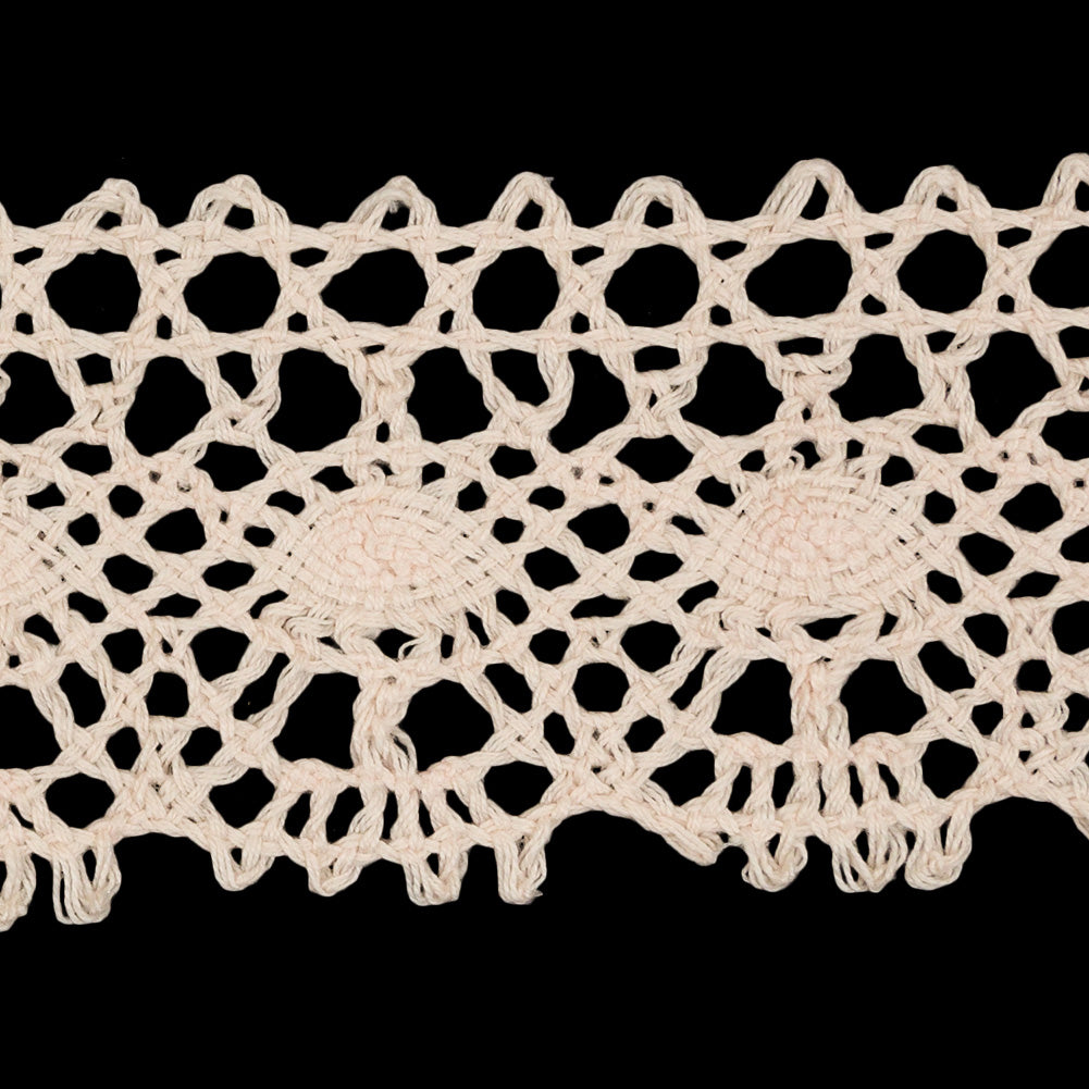 Pale Peach Scalloped Classic Crochet Lace Trim - 2" Detail Pale Peach Scalloped Classic Crochet Lace Trim - 2" Detail
