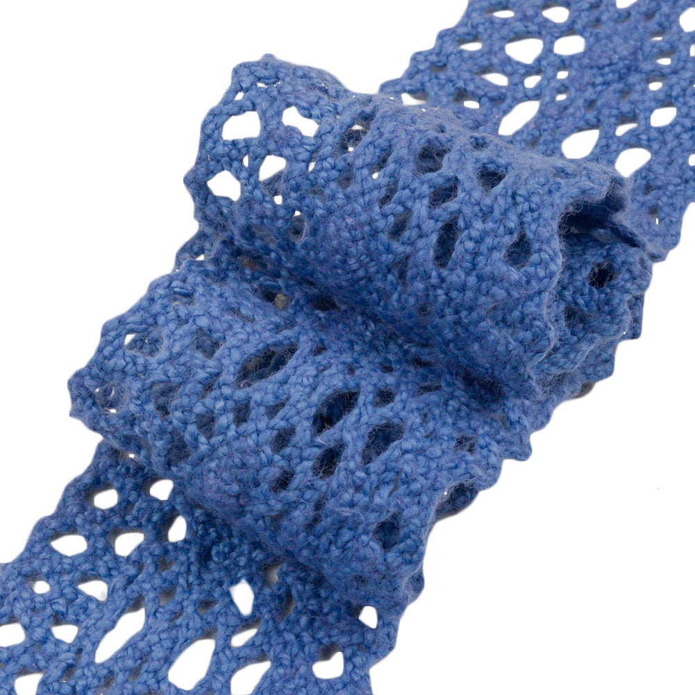 Sky Blue Classic Crochet Lace Trim - 2" Folded Sky Blue Classic Crochet Lace Trim - 2" Folded