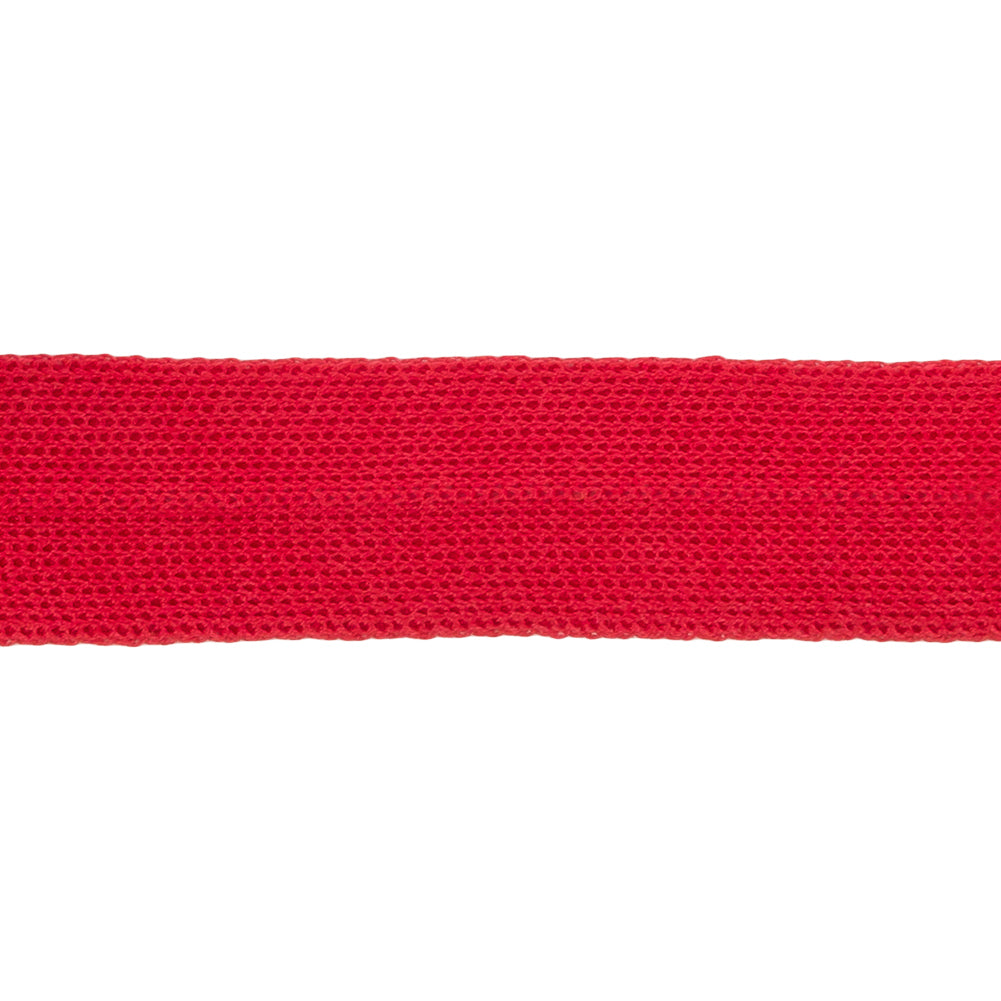 Red Cotton Knit Foldover Trim - 0.875" Detail Red Cotton Knit Foldover Trim - 0.875" Detail