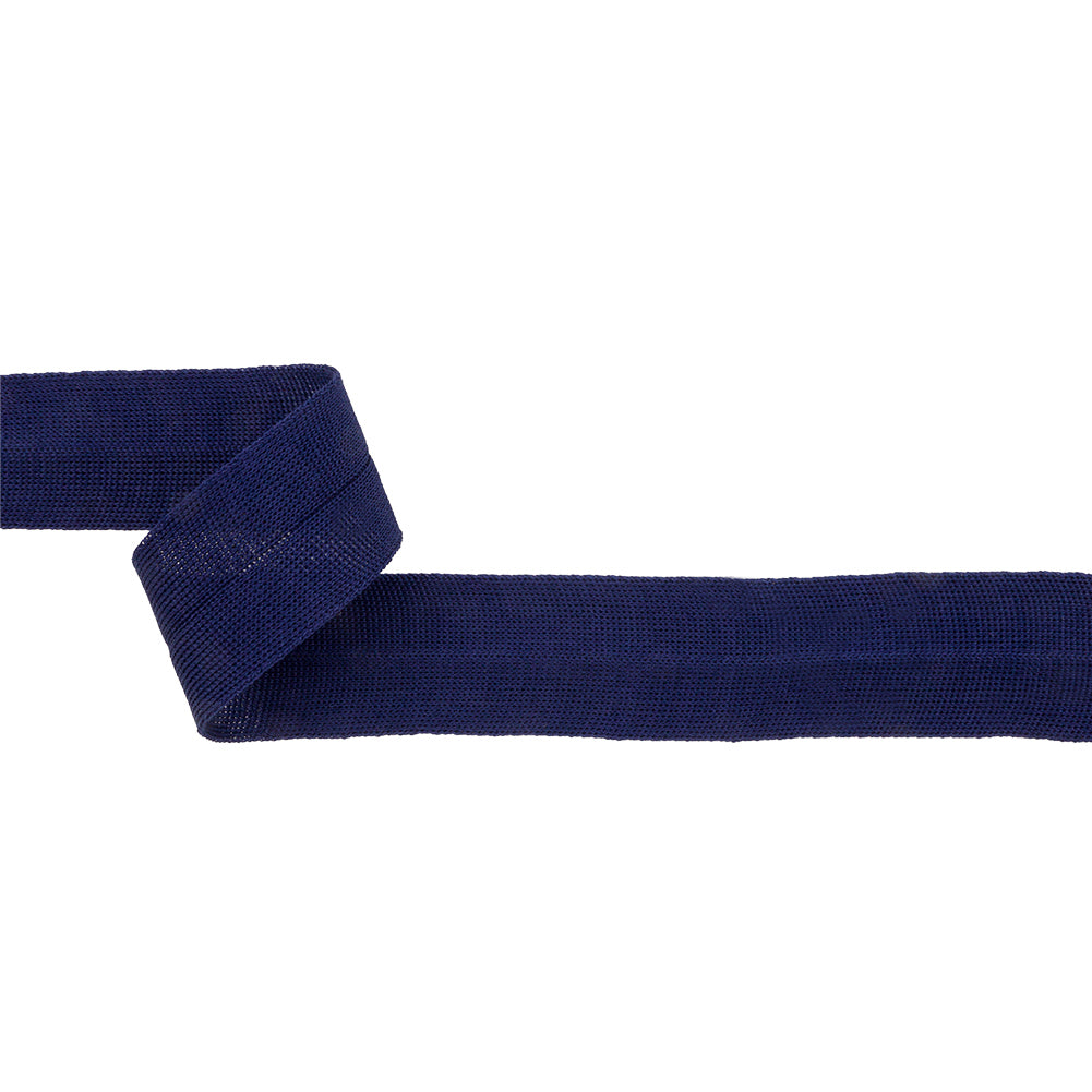 Navy Cotton Knit Foldover Trim - 1.25" Navy Cotton Knit Foldover Trim - 1.25"