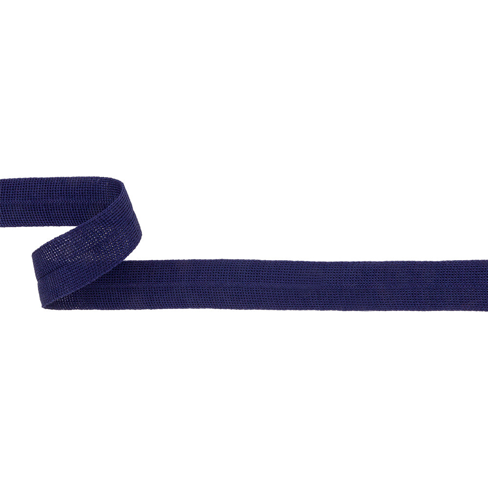 Navy Cotton Knit Foldover Trim - 0.875" Navy Cotton Knit Foldover Trim - 0.875"