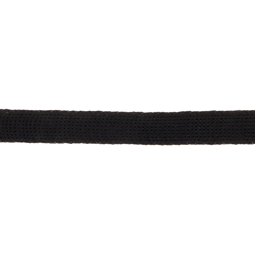 Black Cotton Knit Trim Tape - 0.375" Detail Black Cotton Knit Trim Tape - 0.375" Detail
