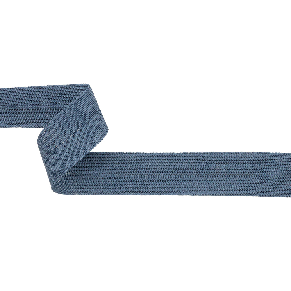 Gray Blue Cotton Knit Foldover Trim - 1.25" Gray Blue Cotton Knit Foldover Trim - 1.25"