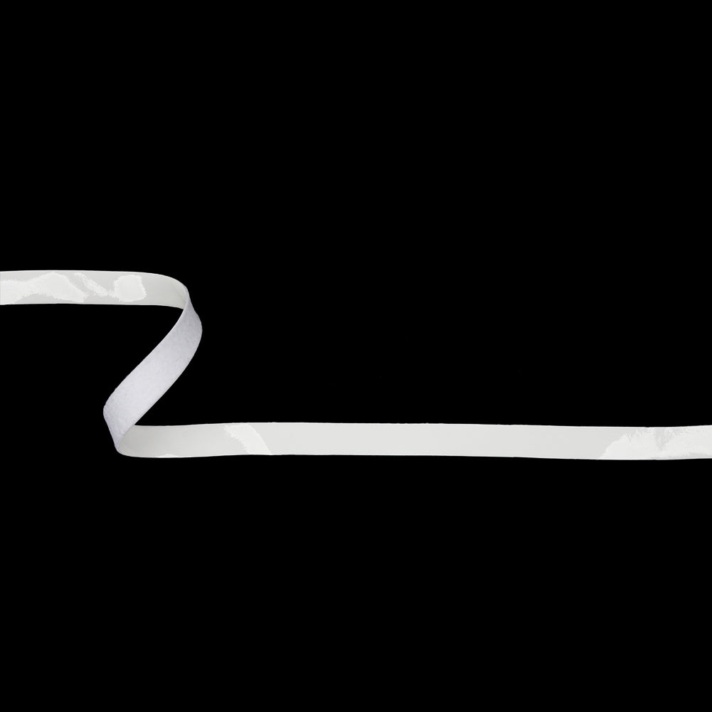 Snow White Glossy Faux Leather Tape Trim with Knit Back - 0.375" Snow White Glossy Faux Leather Tape Trim with Knit Back - 0.375"