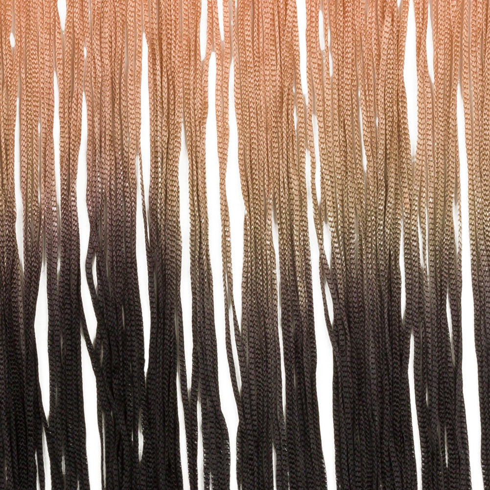Peach and Black Ombre Chainette Fringe Trim - 12.25" Detail Peach and Black Ombre Chainette Fringe Trim - 12.25" Detail