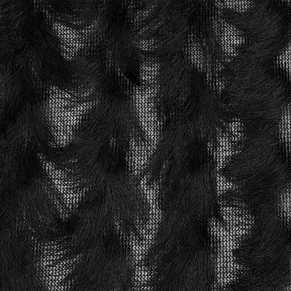 Black Zig Zag Fringe Mesh Black Zig Zag Fringe Mesh