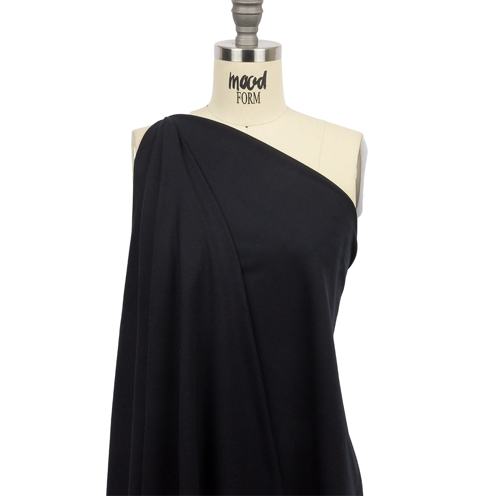 Black Stretch Rayon Interlock Knit Drape Black Stretch Rayon Interlock Knit Drape