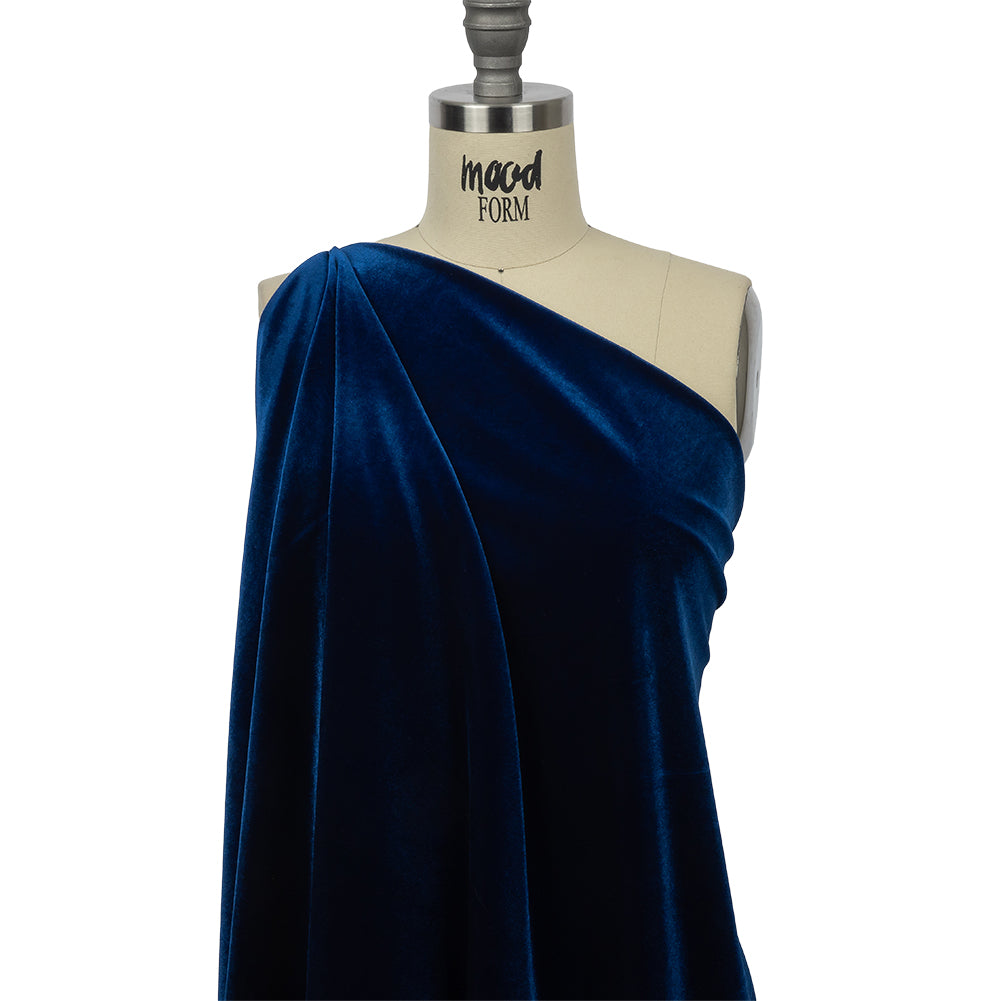 Stretch Polyester Velour - Royal Blue Drape Stretch Polyester Velour - Royal Blue Drape
