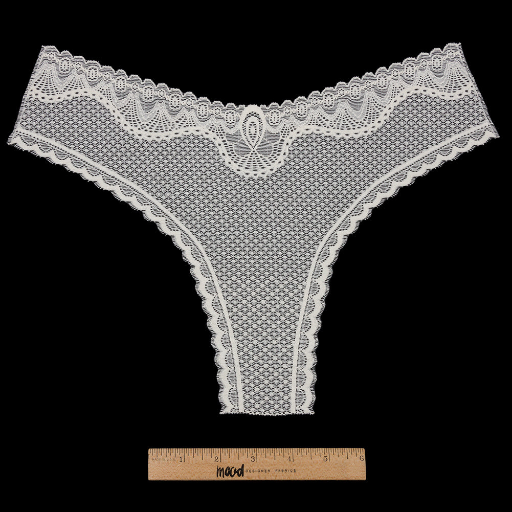 Ivory Stretch Lace Panty Trim Panel - 10.25" x 14.25" Full Ivory Stretch Lace Panty Trim Panel - 10.25" x 14.25" Full