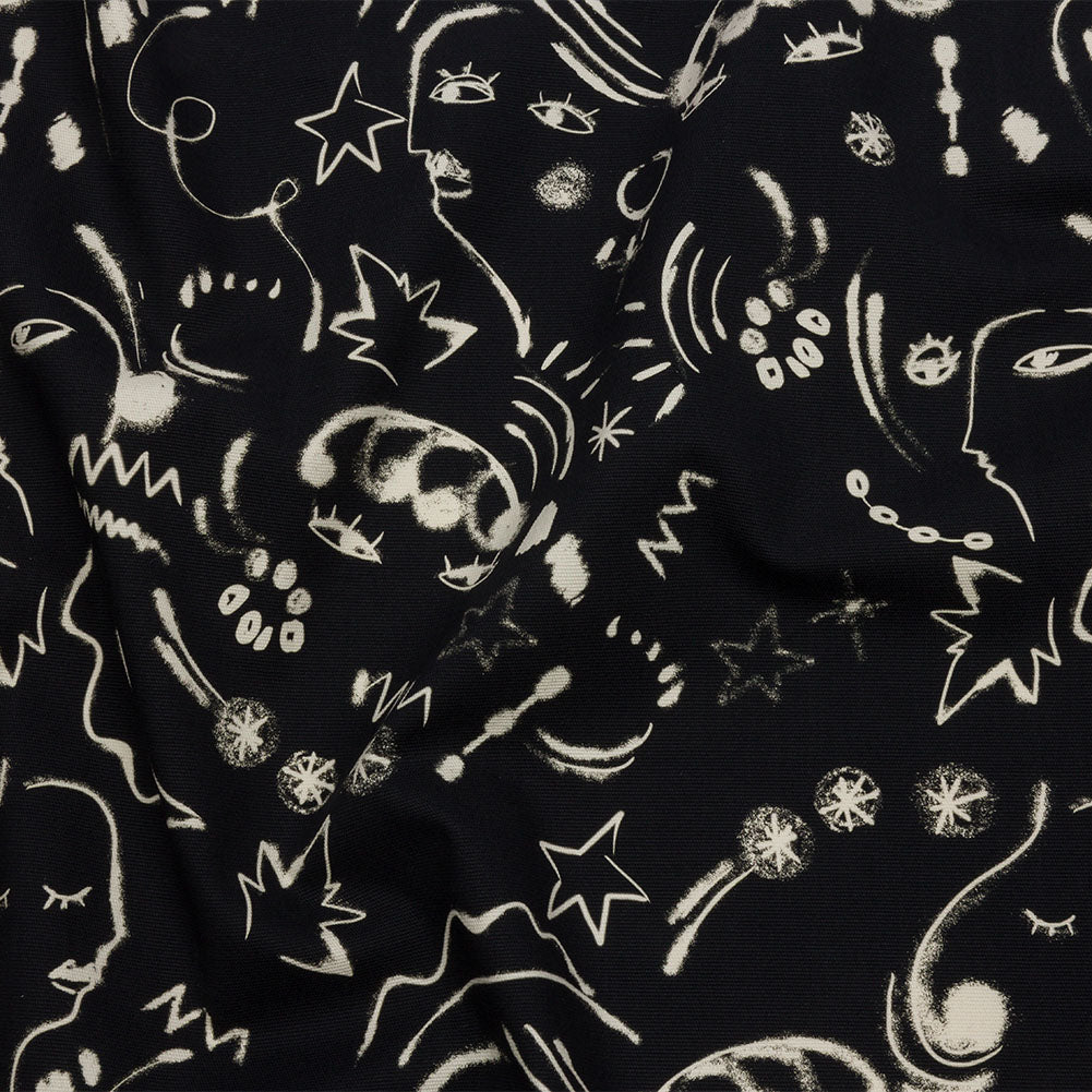 Stretch Cotton Canvas Print - Black and White Abstract Doodles - Mood Exclusive Universal Simplicity Stretch Cotton Canvas Print - Black and White Abstract Doodles - Mood Exclusive Universal Simplicity