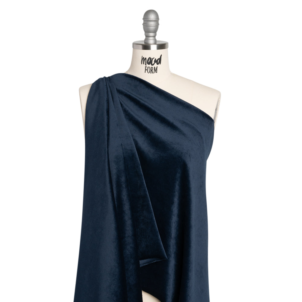 Polyester Velour - Navy Drape Polyester Velour - Navy Drape