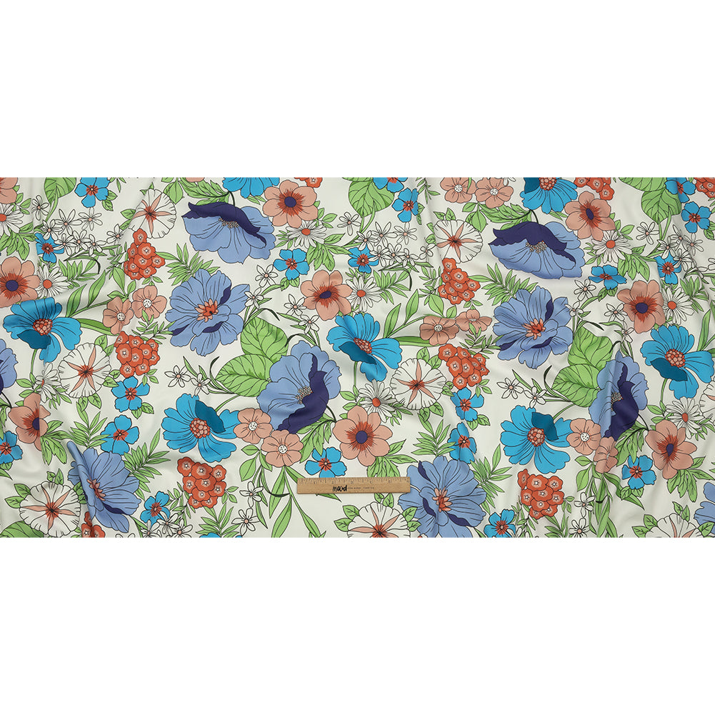 Mood Exclusive Blue Springing Up Stretch Cotton Sateen - Full Mood Exclusive Blue Springing Up Stretch Cotton Sateen - Full