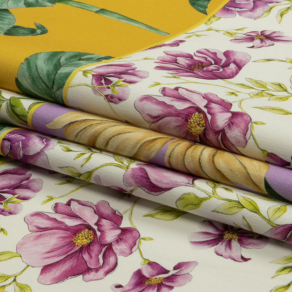 Stretch Cotton Canvas Print - Multicolor Floral Patchwork - Mood Exclusive Midsummer Festive - Folded Stretch Cotton Canvas Print - Multicolor Floral Patchwork - Mood Exclusive Midsummer Festive - Folded