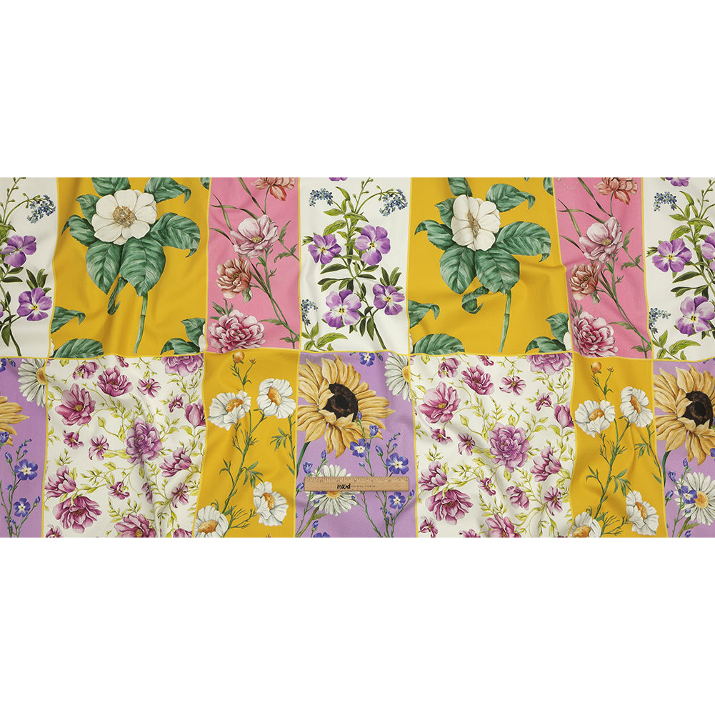 Stretch Cotton Canvas Print - Multicolor Floral Patchwork - Mood Exclusive Midsummer Festive - Full Stretch Cotton Canvas Print - Multicolor Floral Patchwork - Mood Exclusive Midsummer Festive - Full