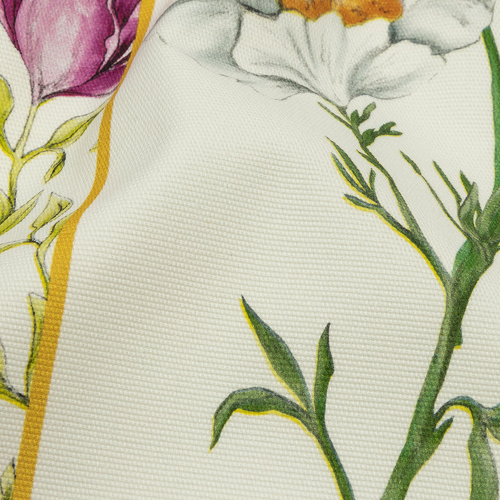 Stretch Cotton Canvas Print - White Floral Patchwork - Mood Exclusive Midsummer festive Stretch Cotton Canvas Print - White Floral Patchwork - Mood Exclusive Midsummer festive