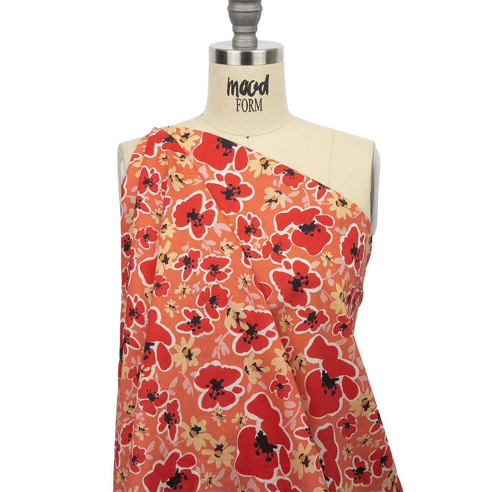 Cotton Voile Print - Orange and Red Floral - Mood Exclusive Grooving Blooms Drape Cotton Voile Print - Orange and Red Floral - Mood Exclusive Grooving Blooms Drape