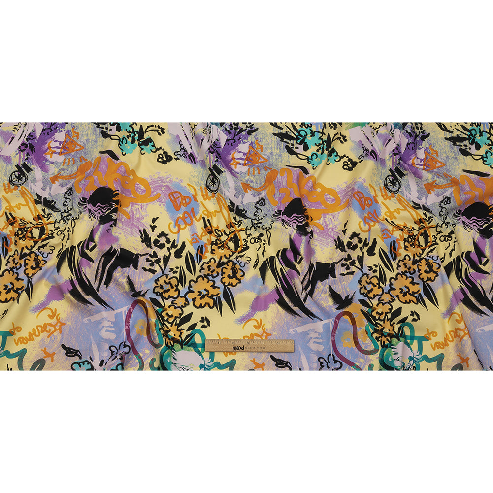 Stretch Cotton Canvas Print - Purple and Yellow Graffiti - Mood Exclusive Graffiti Lane - Full Stretch Cotton Canvas Print - Purple and Yellow Graffiti - Mood Exclusive Graffiti Lane - Full