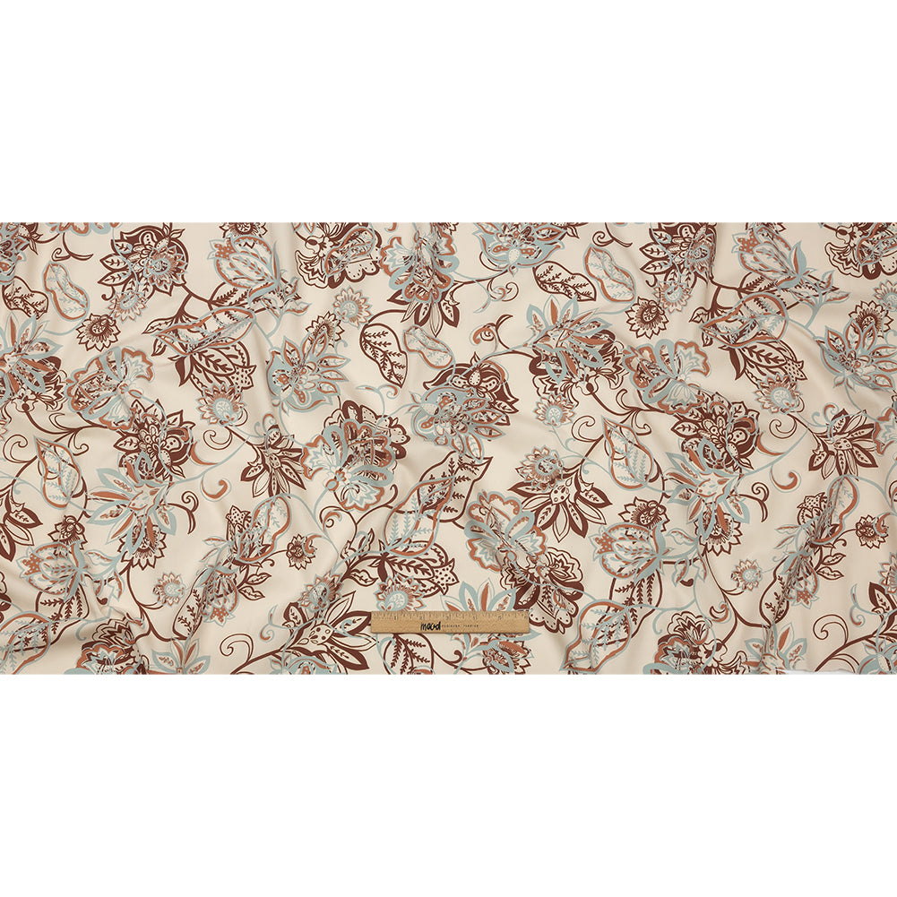 Cotton Poplin Print - Cream, Burgundy and Blue Floral - Mood Exclusive Floral Mirage Full Cotton Poplin Print - Cream, Burgundy and Blue Floral - Mood Exclusive Floral Mirage Full