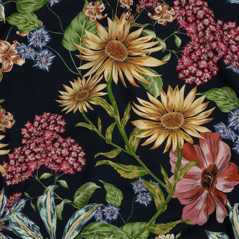 Stretch Cotton Canvas Print - Navy, Red, Yellow and Blue Floral - Mood Exclusive Lucid Dream Stretch Cotton Canvas Print - Navy, Red, Yellow and Blue Floral - Mood Exclusive Lucid Dream