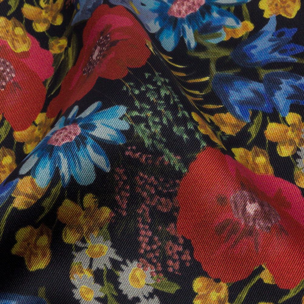 Polyester Twill Print - Red, Blue and Yellow Floral - Mood Exclusive Poppies Please Detail Polyester Twill Print - Red, Blue and Yellow Floral - Mood Exclusive Poppies Please Detail