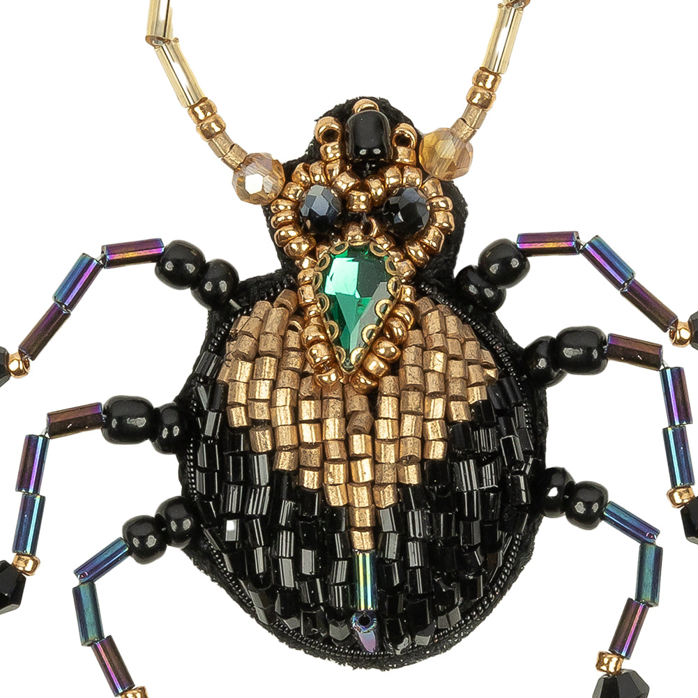 Black, Gold, and Iridescent Blue Beetle Rhinestone and Glass Beaded Applique - 2.88" x 2" Detail Black, Gold, and Iridescent Blue Beetle Rhinestone and Glass Beaded Applique - 2.88" x 2" Detail